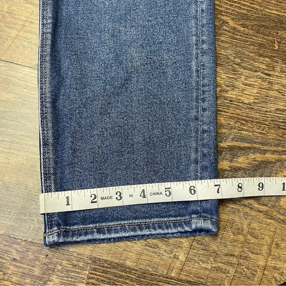 American Eagle Mom Straight Jean Womens Size 10 Stretch Distressed Ripped Blue - Picture 5 of 10